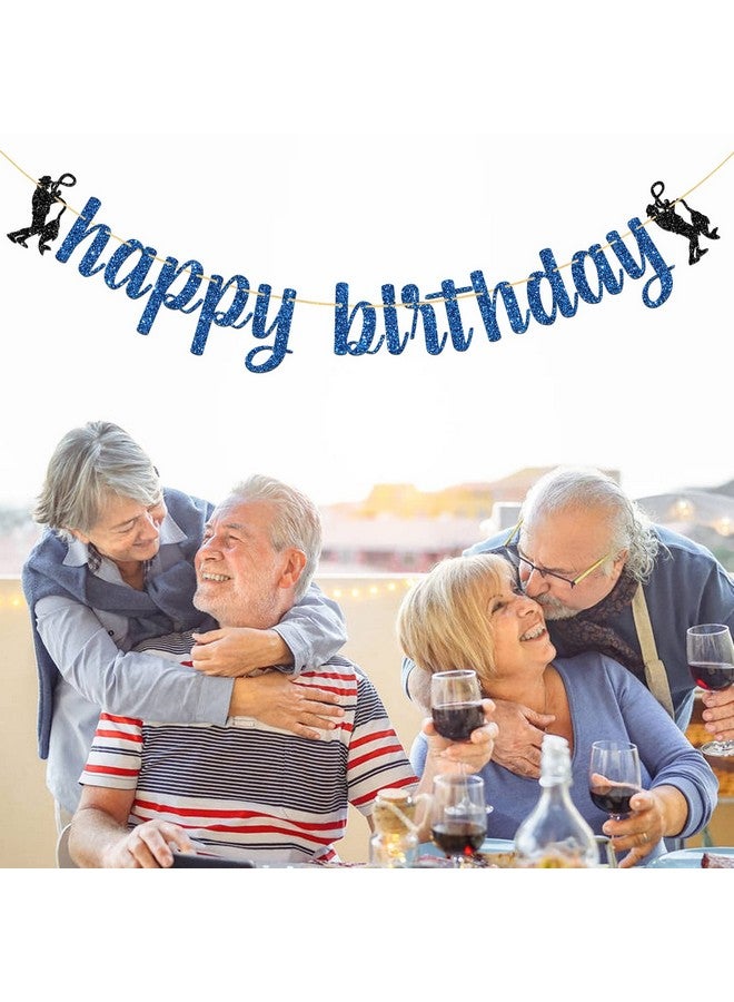 WeBenison Fishing Happy Birthday Banner/Men's Birthday Banner/Fishing Enthusiasts/Fisherman Birthday Party Decoration Supplies Blue Glitter - Image 5