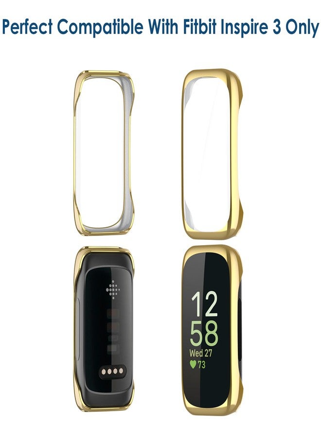 Simpeak 5-Pack Soft Screen Protector Case Compatible with Fitbit Inspire 3 Smartwatch, Full Protection Plated Bumper Case Covers, Clear/Silver/Black/Rose Gold/Gold - Image 3