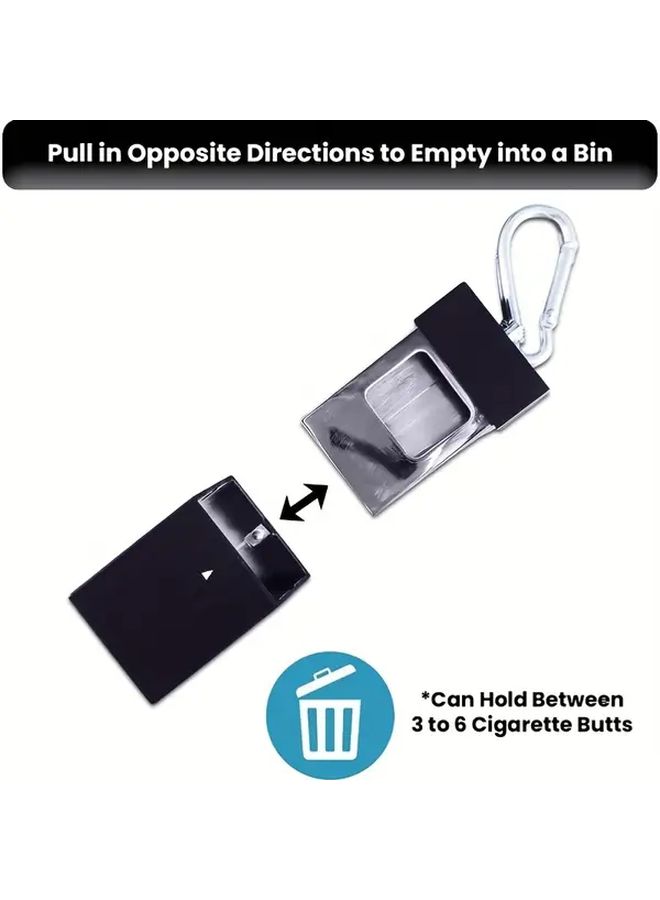 Black Text Laser Printed Travel Ashtray Keychain Fireproof Odor Proof Cigarette Disposal Box - Image 5