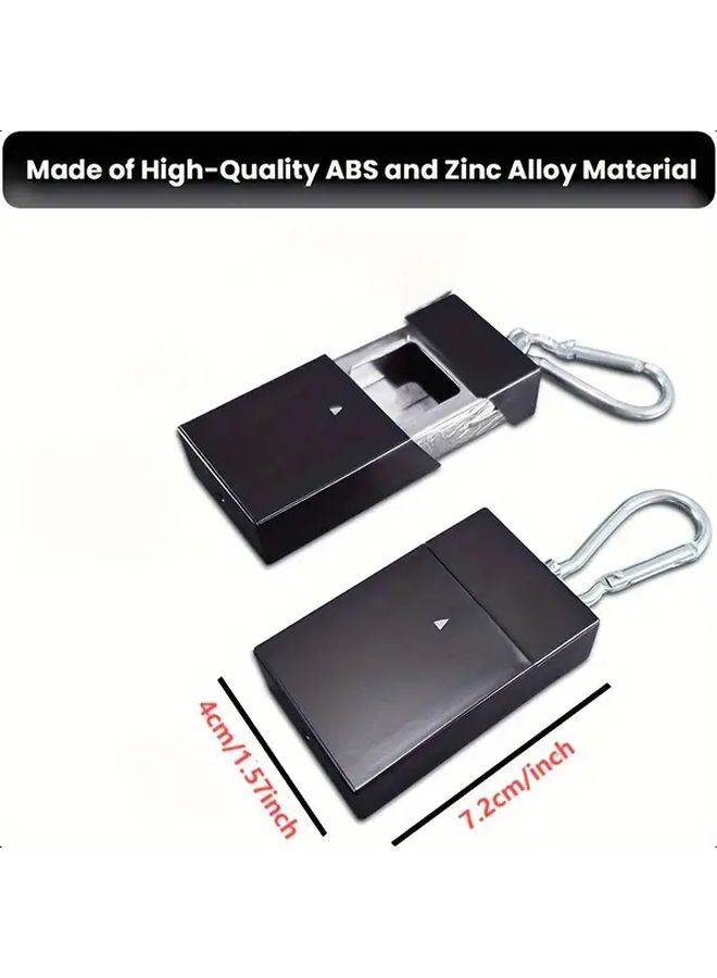Black Text Laser Printed Travel Ashtray Keychain Fireproof Odor Proof Cigarette Disposal Box - Image 3