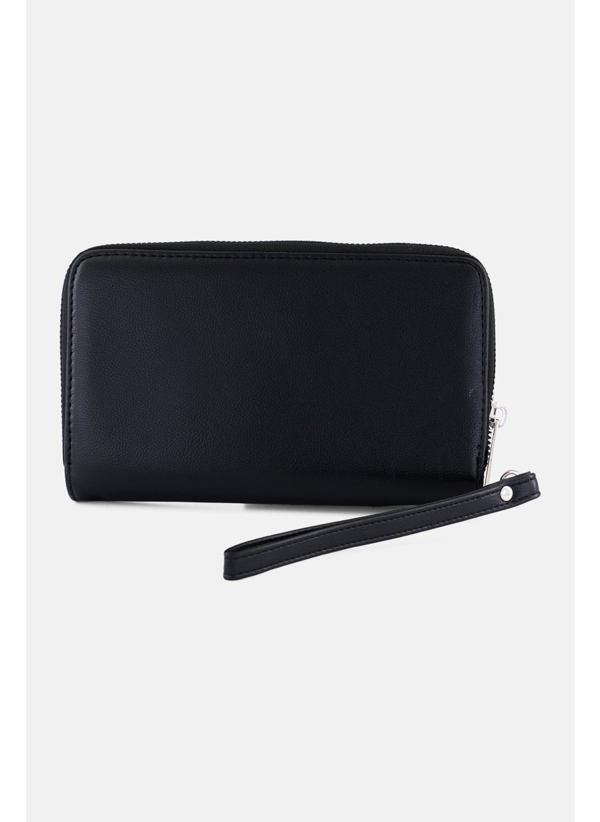 London Fog Women Single Zip Around With Front Fold Wallet 11 H x 18 L x 2 W cm, Black  - Image 2