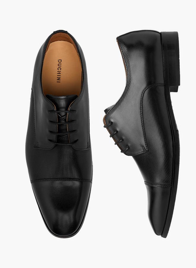 دوتشيني حذاء رجالي جلدي كلاسيكي برباط - Image 3