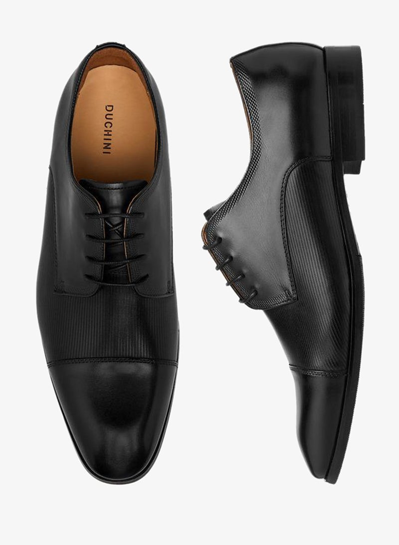 دوتشيني حذاء رجالي جلدي كلاسيكي برباط - Image 3