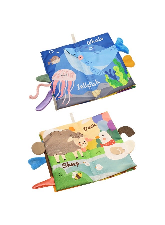Animal-Themed Cloth Book for Toddlers, Washable Fabric Books with Bright Colors, Developing Baby's Early Language Skills and Hand-Eye Coordination - Image 1