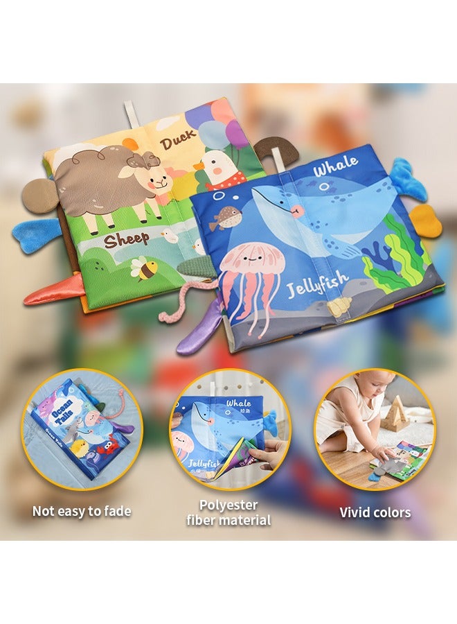 Animal-Themed Cloth Book for Toddlers, Washable Fabric Books with Bright Colors, Developing Baby's Early Language Skills and Hand-Eye Coordination - Image 3
