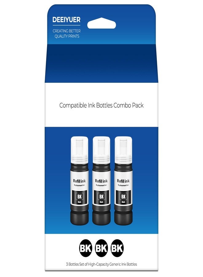 DEEIYUER 522 Black Ink Refill Bottles ET-2800 ET-4800 ET-2400 ET-2803 ET-2720 Replacement for T522 522 Ink Refill Bottles Black Use for Eco Tank ET-2400 ET-2720 ET-2800 ET-2803 ET-2840 ET-4800 ET-4810 Printers - Image 1