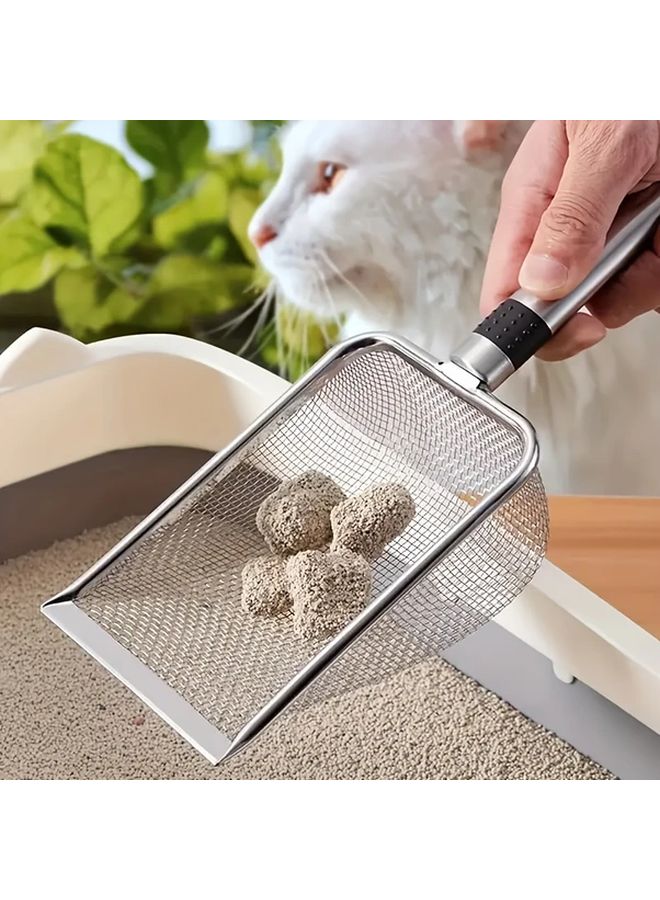 Stainless Steel Cat Litter Scoop Heavy Duty Open Mesh Design Efficient Easy Clean Hygienic - Image 2
