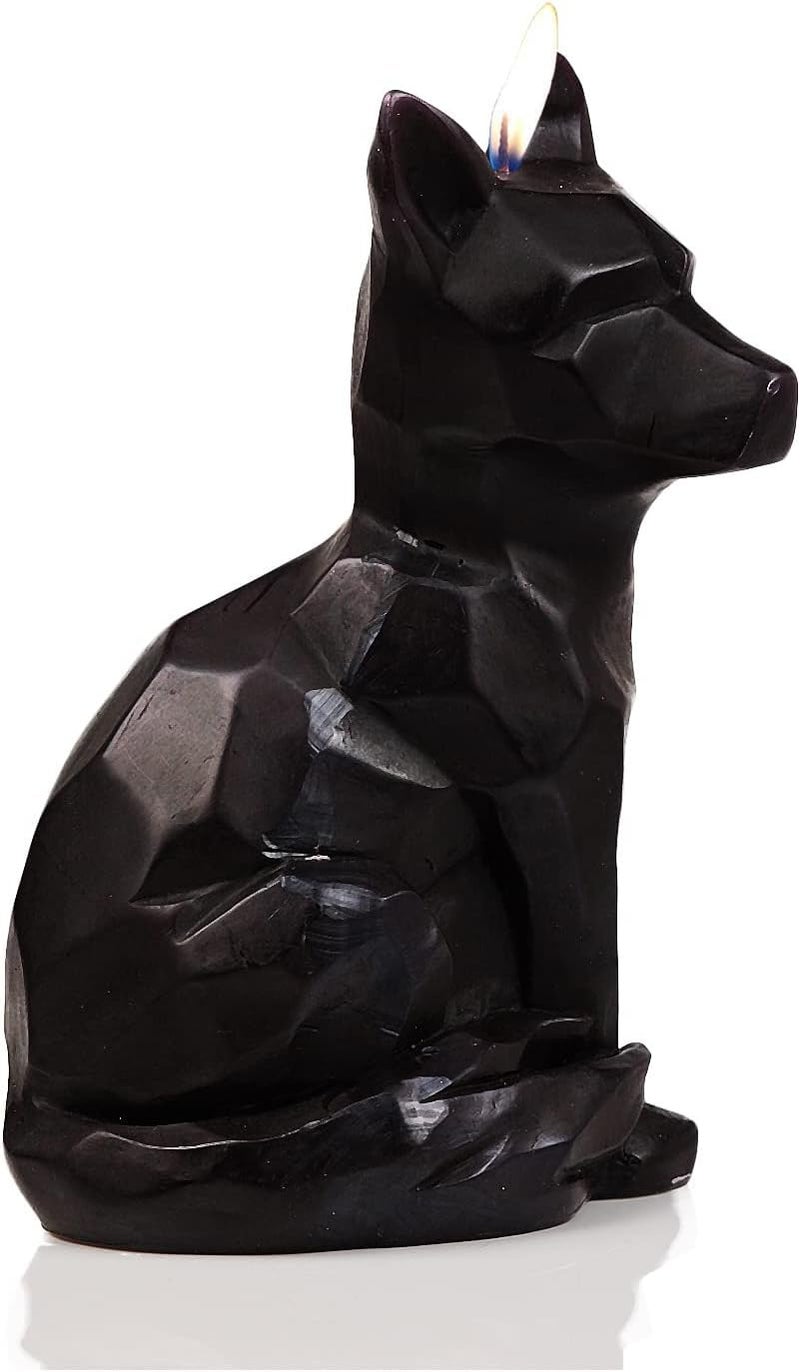 Gute Geometric Fox Candle - Spooky Unique Gift for Animal Lovers - Goth, Gothic Skeleton Candle 7" H - Burns for 5.5 Hours - Party Gifts, Birthday Gifts - Image 4