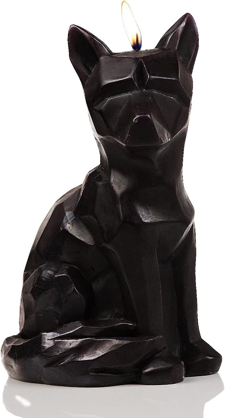 Gute Geometric Fox Candle - Spooky Unique Gift for Animal Lovers - Goth, Gothic Skeleton Candle 7" H - Burns for 5.5 Hours - Party Gifts, Birthday Gifts - Image 3