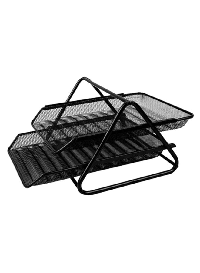 منظم مكتب أسود بطابقين