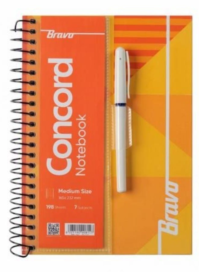 Concord notebook A5 198 sheets orange - 7 subjects