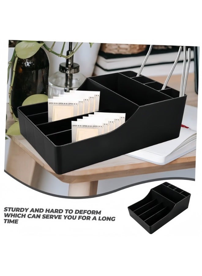 Generic - Multi Function Straw Rack Storage Box Coffee Condiment Organizer Tea Bag Holder - Image 1
