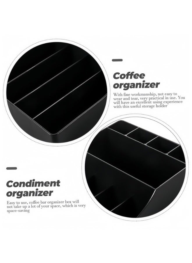 Generic - Multi Function Straw Rack Storage Box Coffee Condiment Organizer Tea Bag Holder - Image 1