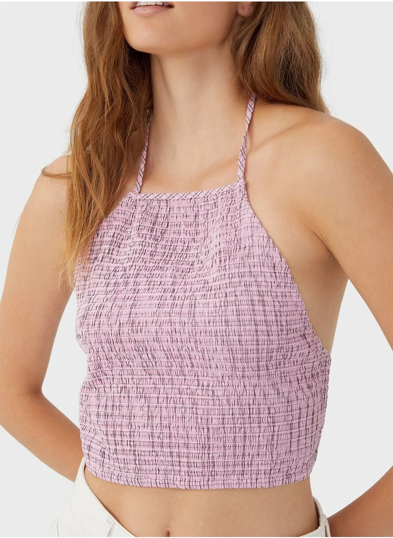Cotton On Shirred Halter Cami Top