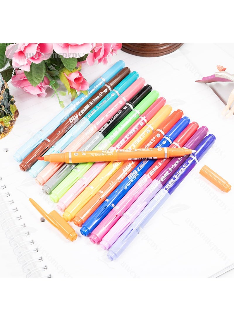 Dong-A My Color 2tone Double-Ended Felt Tip Pen Soft Blue-Ultramarine Light 45/17  - Image 2