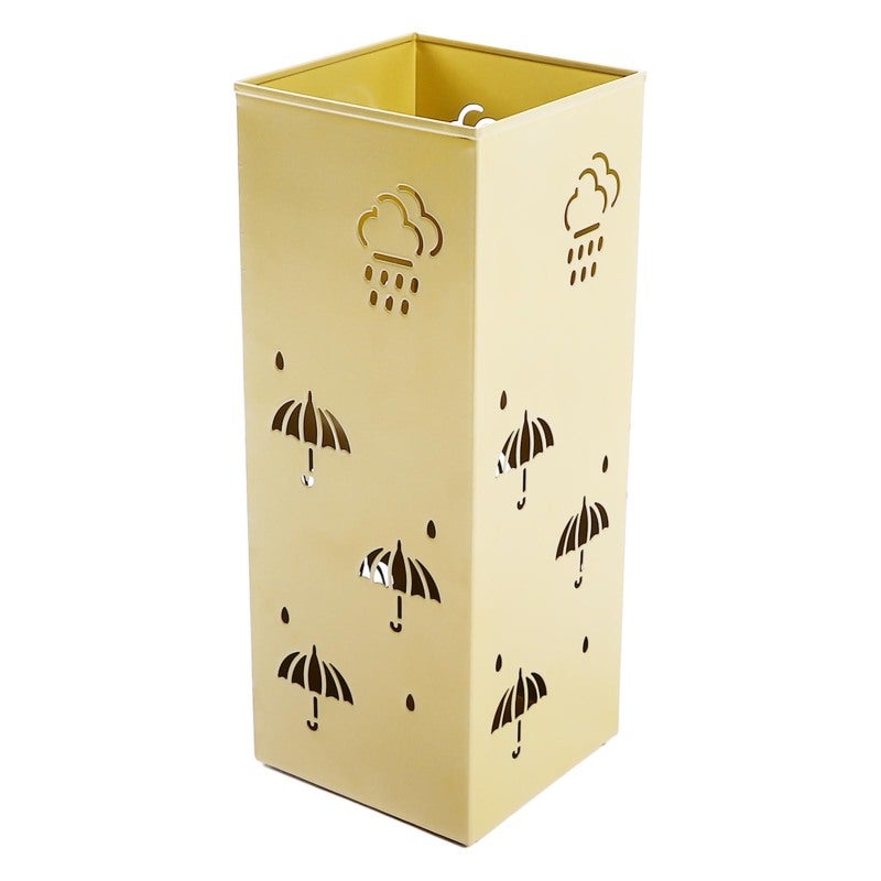 Metal Umbrella Stand: 1 Gold Premium Powder Coated Steel - Space Saving Compact Design Hollow Quick Dry Umbrella Holder for Entryway Office Home - Image 3