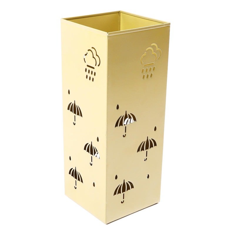 Metal Umbrella Stand: 1 Gold Premium Powder Coated Steel - Space Saving Compact Design Hollow Quick Dry Umbrella Holder for Entryway Office Home - Image 2