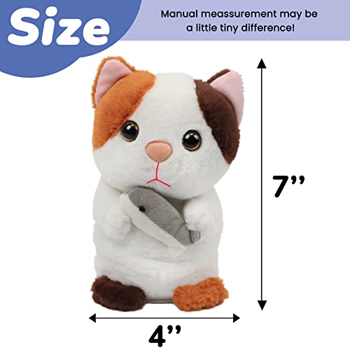 Hopearl Talking Kitty Repeats What You Say Cat with Fish Nodding Electric Interactive Animated Toy Speaking Plush Buddy Gifts for Toddlers 7 - Image 5