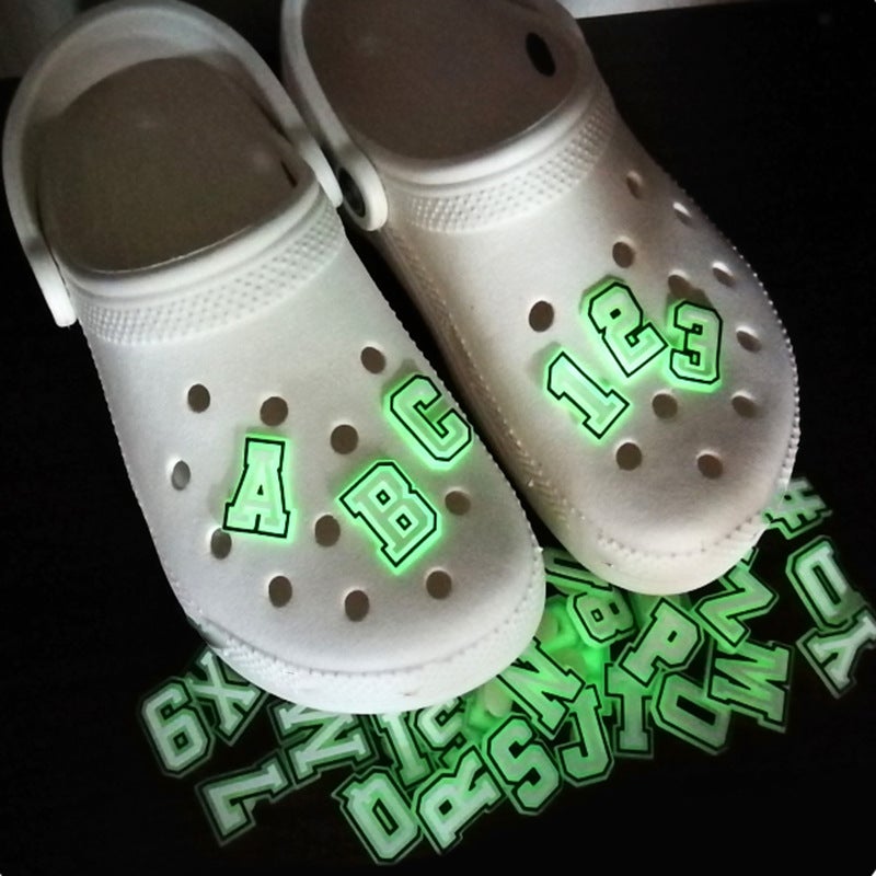 Glow-in-the-Dark Alphabet & Number Shoe Charms - Jibbitz Accessories for Sandals and  Slippers - Image 3