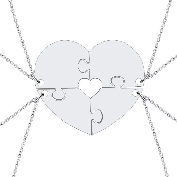 Generic Foreign Trade Cross-border Jewelry Family Gift Two-Three-Four-Piece Set Splicing Combined Keychain Necklace Engraving Blank four-piece necklace set 
