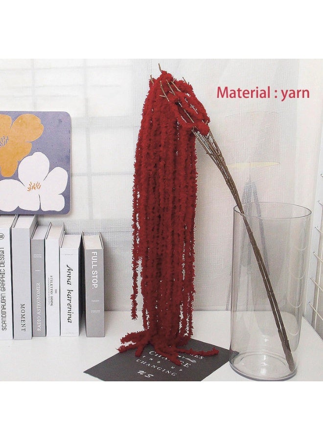 LATIFA 4pcs Artificial Amaranthus Hanging Plants, 22" Faux Lover Tears for Decor, Red - Image 2