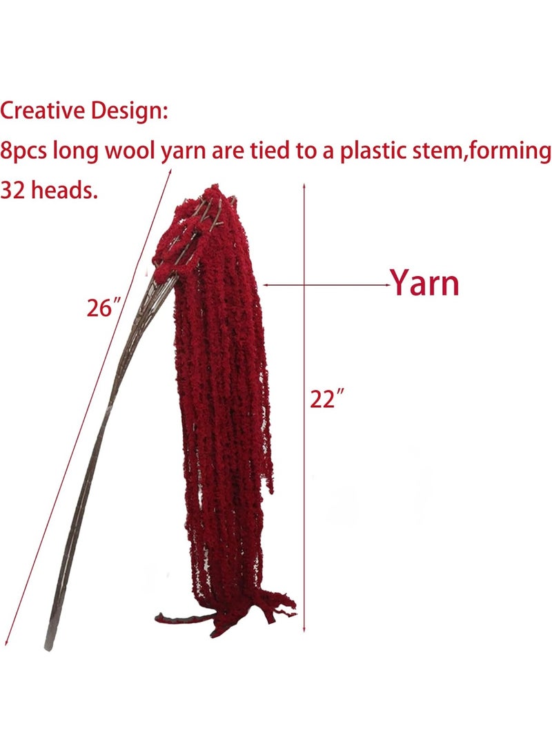 LATIFA 4pcs Artificial Amaranthus Hanging Plants, 22" Faux Lover Tears for Decor, Red - Image 3