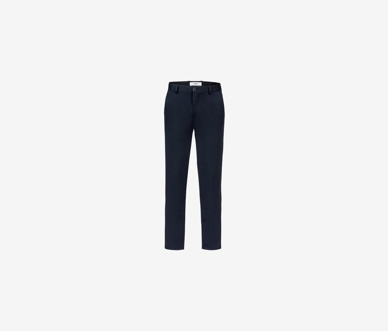 Tchibo Men Regular Fit Plain Non Stretch Dress Pants, Navy - Image 2
