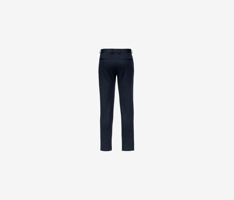 Tchibo Men Regular Fit Plain Non Stretch Dress Pants, Navy - Image 3