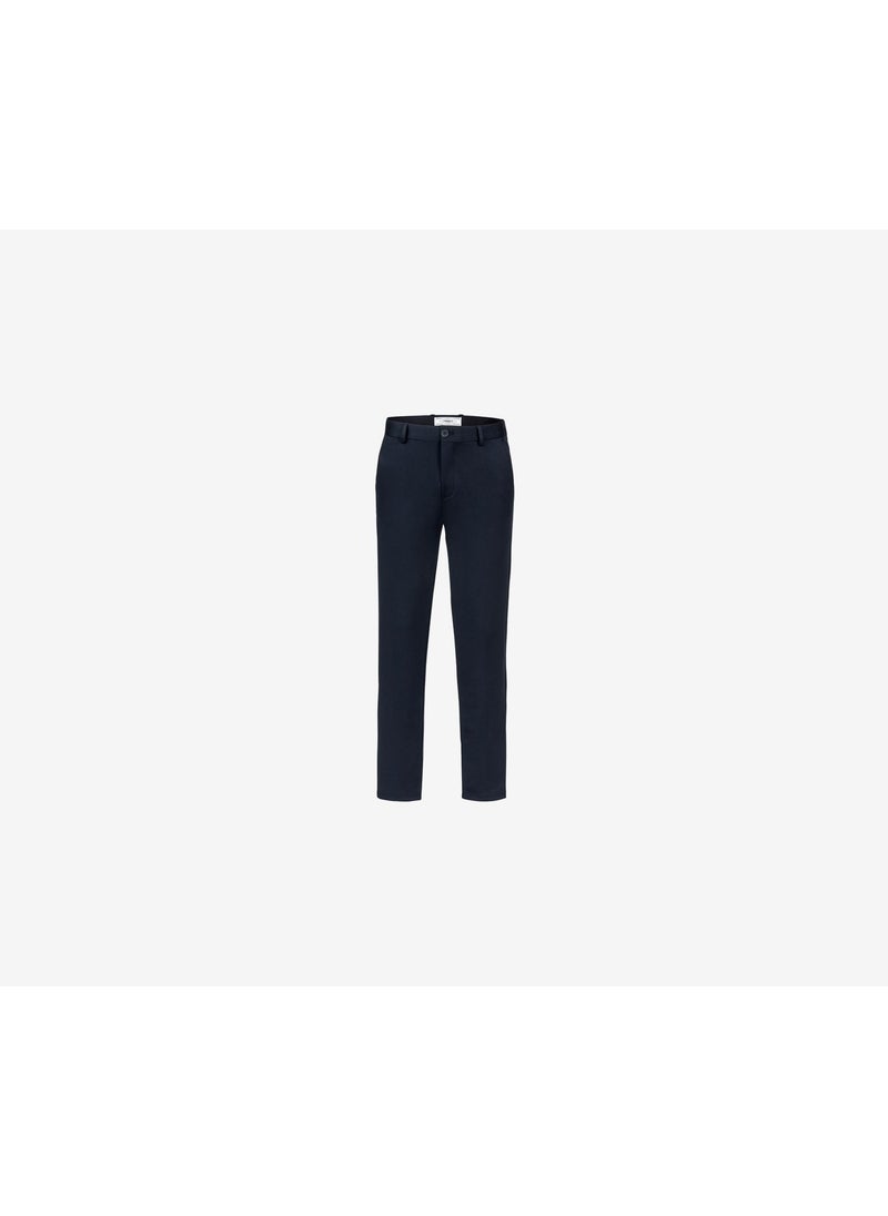 Tchibo Men Regular Fit Plain Non Stretch Dress Pants, Navy  - Image 2