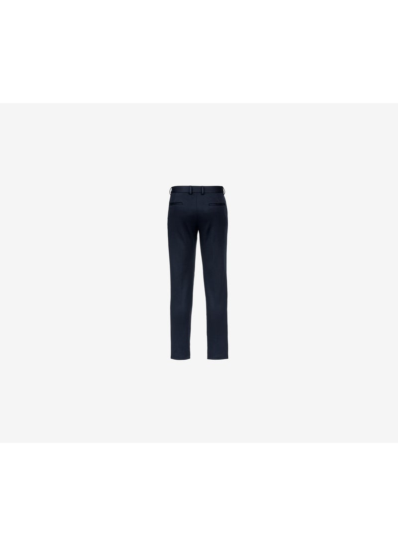 Tchibo Men Regular Fit Plain Non Stretch Dress Pants, Navy  - Image 3