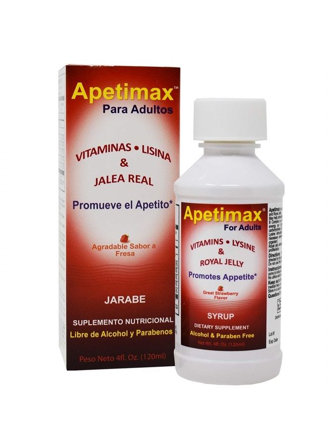 elp essential شراب Apetimax Vitamins Lysine Royal Jelly لتعزيز الشهية للبالغين والأطفال (4 أونصة للبالغين) - Image 1