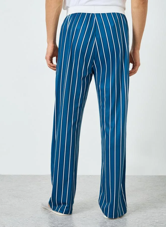 Styli  Men Navy Blue Striped Pyjama Pants for Men | Best Price UAE