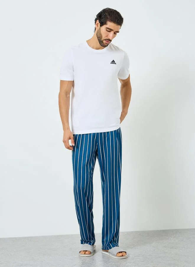 Styli Men Navy Blue Striped Pyjama Pants