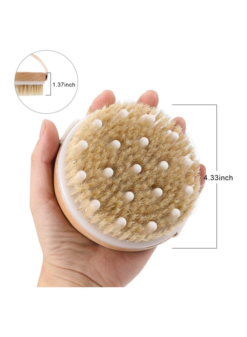 Dry and Bath Body Brush, Reduce Cellulite, Dry Brush for Cellulite and Lymphatic Drainage, Exfoliating Brush with Soft Massage Nodules, Shower Brush Body Scrubber - Image 4