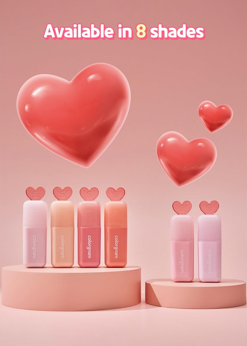 COLORGRAM Juicy Drop Tint 02 Peach Dew | Juicy Lip Gloss, Glowing Lip Stain with Fruity Colors, Buildable & Blendable, Highly Pigmented - Image 3