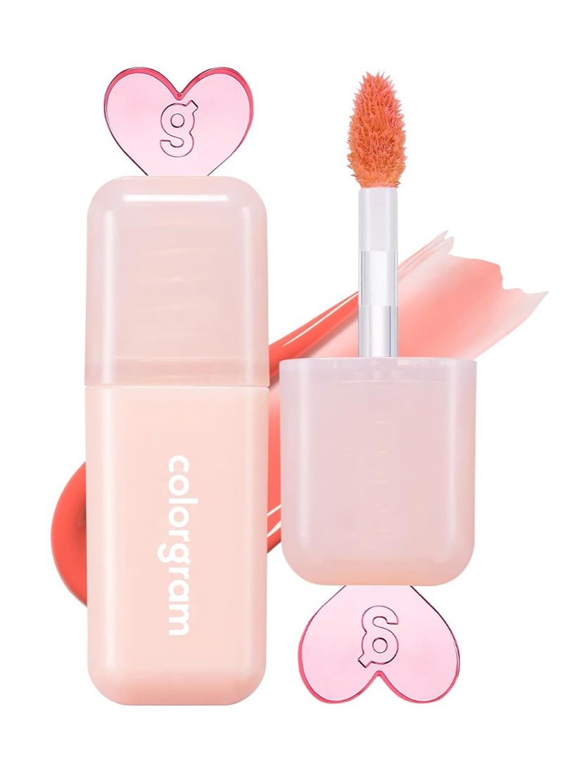 COLORGRAM COLORGRAM Juicy Drop Tint 02 Peach Dew | Juicy Lip Gloss, Glowing Lip Stain with Fruity Colors, Buildable & Blendable, Highly Pigmented  - Image 1