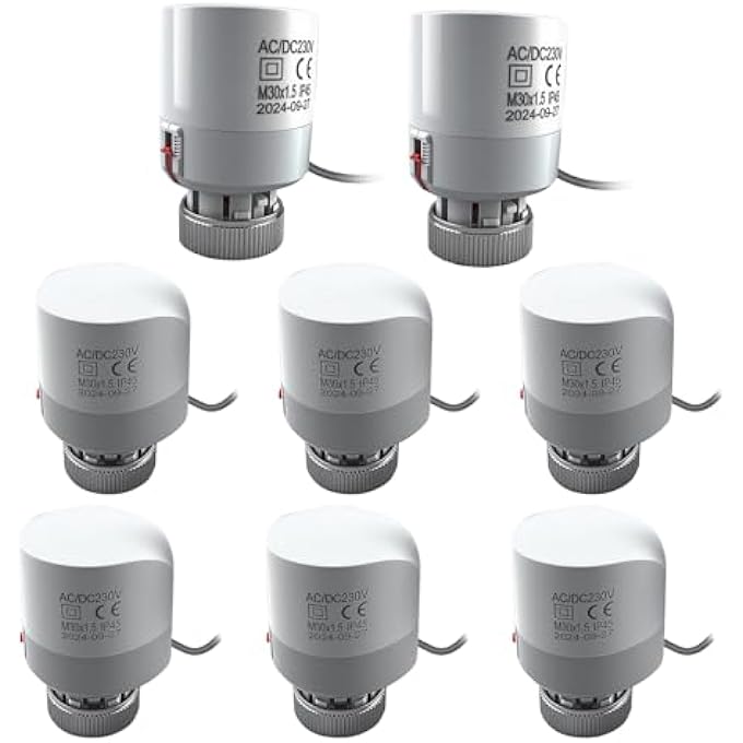 ACTUATOR FOR UNDERFLOOR HEATING, M30 X 1.5 NC UNDERFLOOR HEATING VALVE, ELECTRIC THERMOACTUATOR, 230 V, WATERPROOF, IP45, THERMOELECTRIC ACTUATORS FOR ZONE CONTROL, ON/OFF STATUS VISIBLE (8 - Image 2