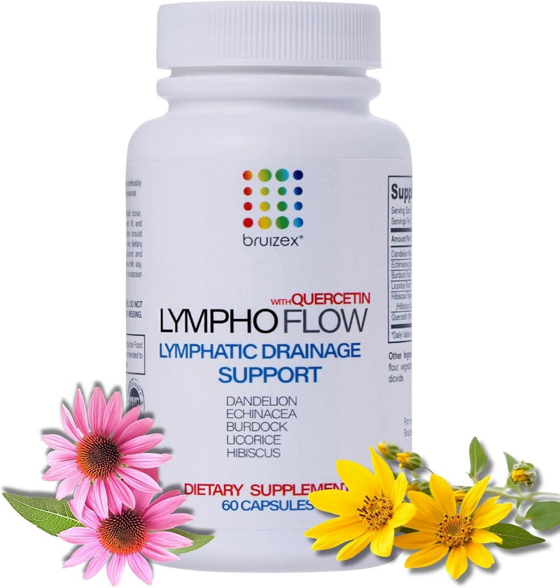 Bruizex Lympho Flow Lymphatic Drainage Supplement Supports Lymphatic System Health Liposuction BBL 360 Lipo Tummy Tuck  Lymphedema Post Surgery Recovery Made with Qercetin 60 Capsules - Image 1