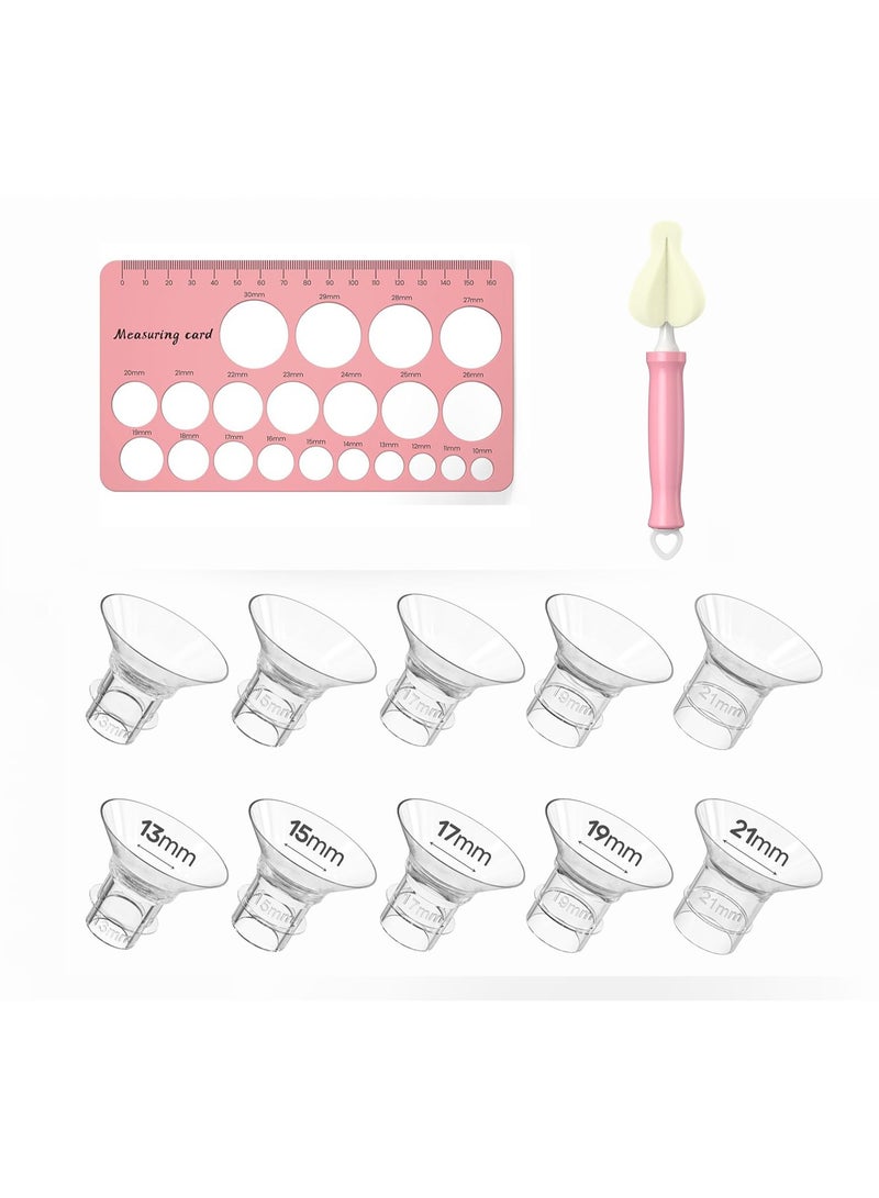 12PCS Silicone Flanges Insert Replacement Kit, Flange Sizing Kit 13/15/17/19/21mm for 24mm Flange/Shield Breast Pumps, Pumping Essential Kit for Moms - Image 1