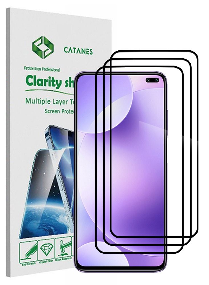 CATANES 3 Pack For Xiaomi Redmi K30 5G Screen Protector Tempered Glass Full Glue Back - Image 1
