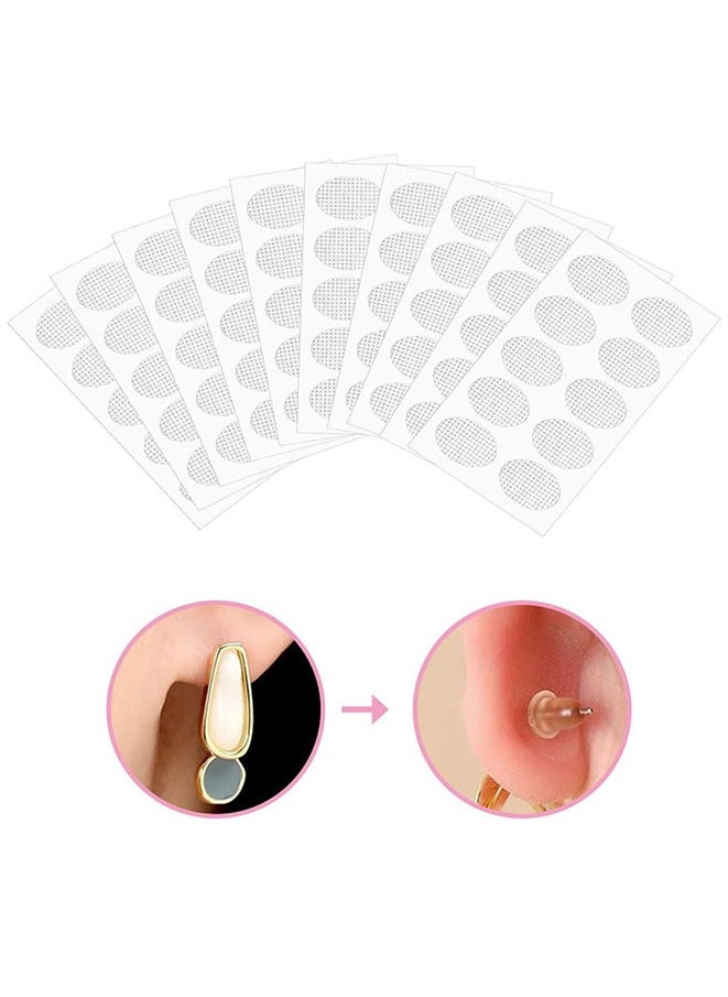 FASHION MANIA 100Pcs Ear Lobe Support Patches Clear Earring Stickers  - Image 2