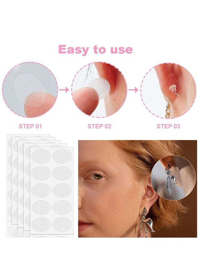 FASHION MANIA 100Pcs Ear Lobe Support Patches Clear Earring Stickers  - Image 3