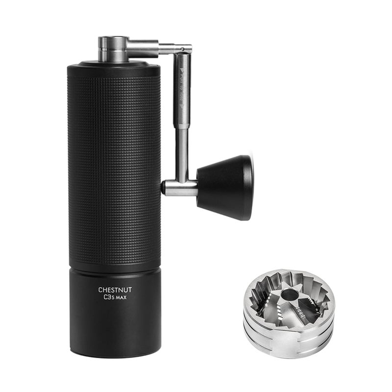 TIMEMORE TIMEMORE Manual Coffee Grinder Chestnut C3S Max Pro Capacity 30g with CNC Stainless Steel Conical Burr, Internal Adjustable Setting, Double Bearing Positioning for Home/Travel/Camping - Black  - Image 1