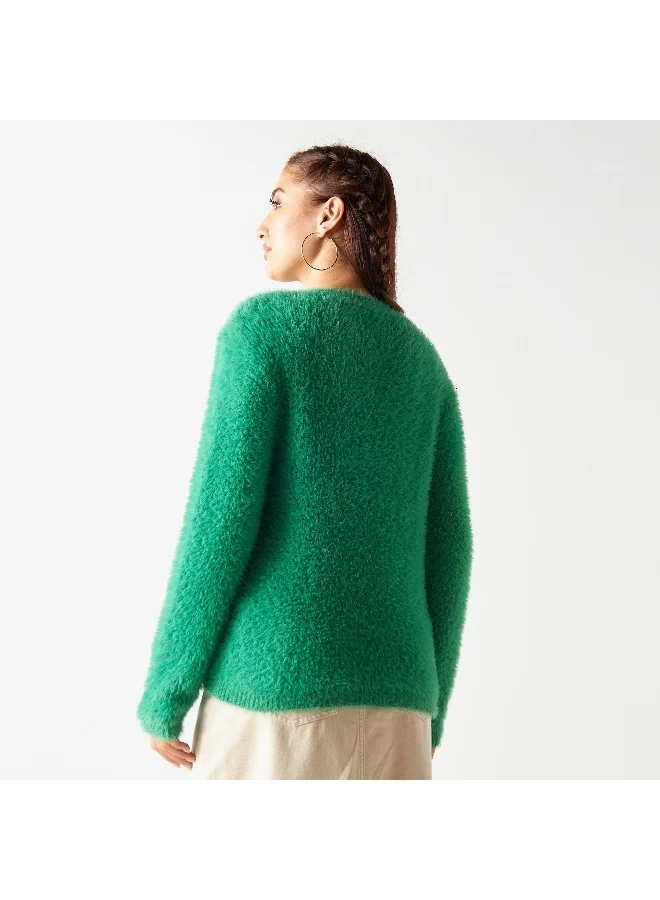 2Xtremz 2Xtremz Textured Sweater with Crew Neck and Long Sleeves