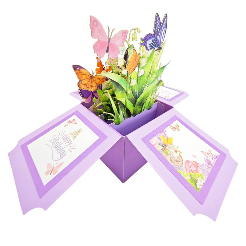 Akeydeco 3D Pop Up Birthday Cards Birthday Pop Up Greeting Cards Laser Cut Happy Birthday Cards Including Envelopes Best For Mom Wife Sister  Boy Girl Friends 1 Pack - Image 3