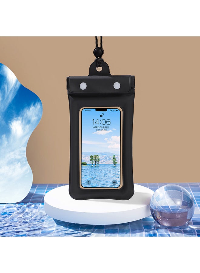 Generic Mobile Phone Waterproof Bag Men And Women Couple Diving Set Touch Screen Takeaway Rainproof Protective Set Swimming Dustproof Transparent Bag Wholesale-Color:Airbag Black - Image 1