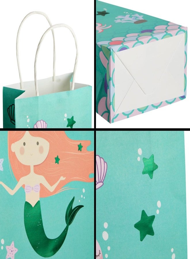 BLUE PANDA Mermaid Goodie Bags - 24 Mermaid Party Favors - Candy Buffet Treat Bags with Handle for Birthday Party Decoration & Undersea Goodies - Pack of 24, 5.3 x 3.2 x 9 in - Image 5