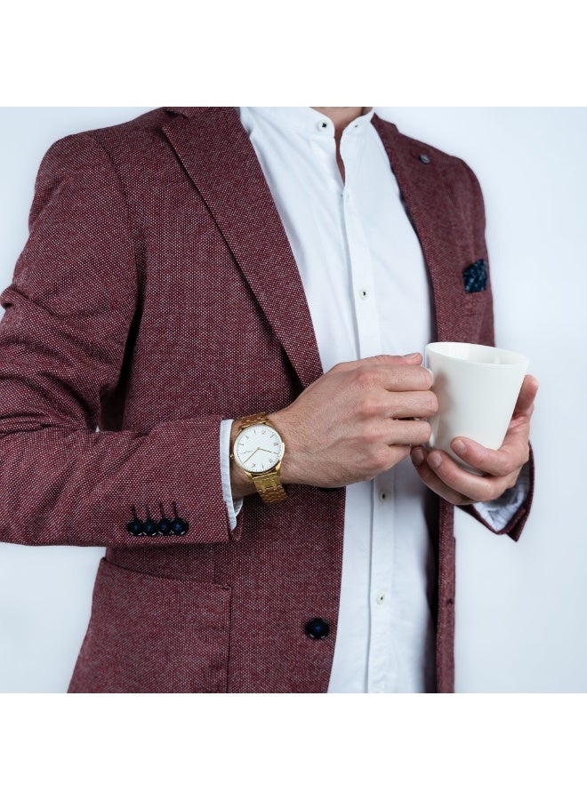 PIERRE CARDIN LUXURY GOLD METAL WATCH - ELEGANT TIMEPIECE FOR MEN 42MM - Image 3