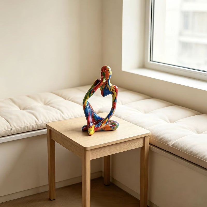 1pc Dusky Thinker Statue Sculpture Modern Graffiti Abstract Splatter Figurine Resin Hollow Translucent Contemporary Art Piece Office Desk Shelf Decoration Iconic Thinker Pose Design - Image 5