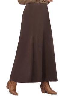 Smoky Egypt Womens Faux Suede Half Circle Skirt - Brown  - Image 2
